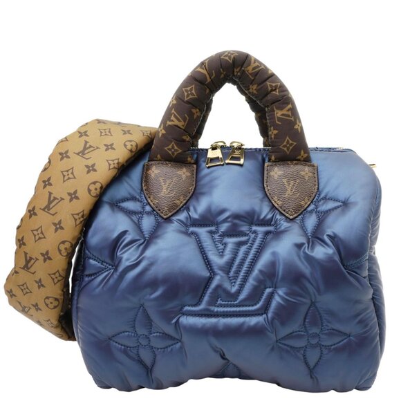 Louis Vuitton Speedy Pillow Bandouliere 25 Econyl Nylon Crossbody Bag Navy Blue - Picture 1 of 13